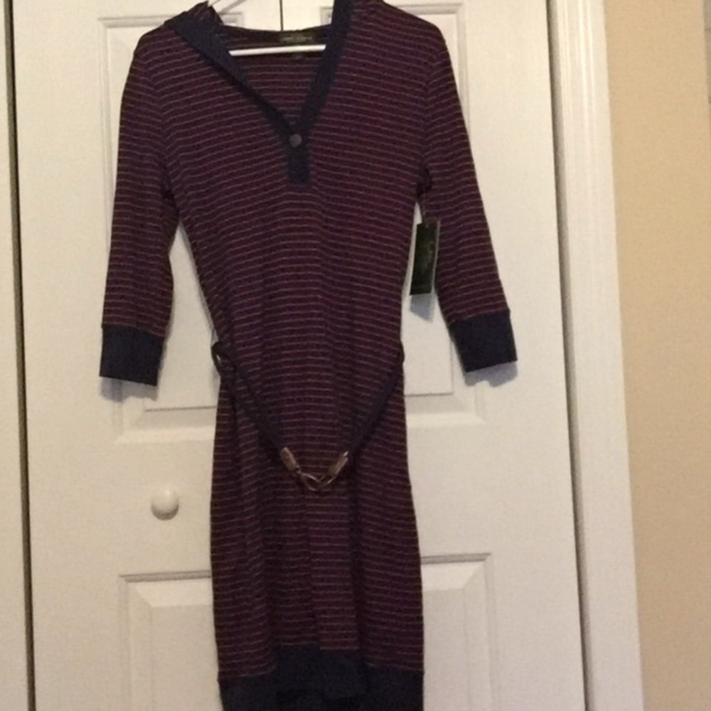 Navy blue and red dress